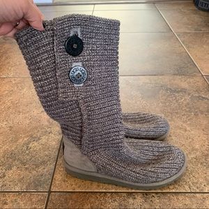 Big kid Ugg Cardy sweater boots grey US size 4, women’s size 6.5